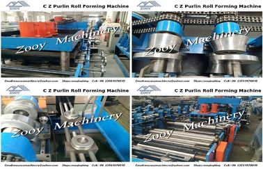 High Precision CZ purlin Roll Forming Machine Dengan 5 Ton Decoiler Dan Touch Screen