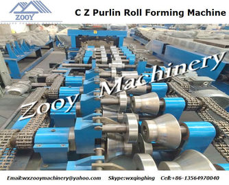 High Precision CZ purlin Roll Forming Machine Dengan 5 Ton Decoiler Dan Touch Screen